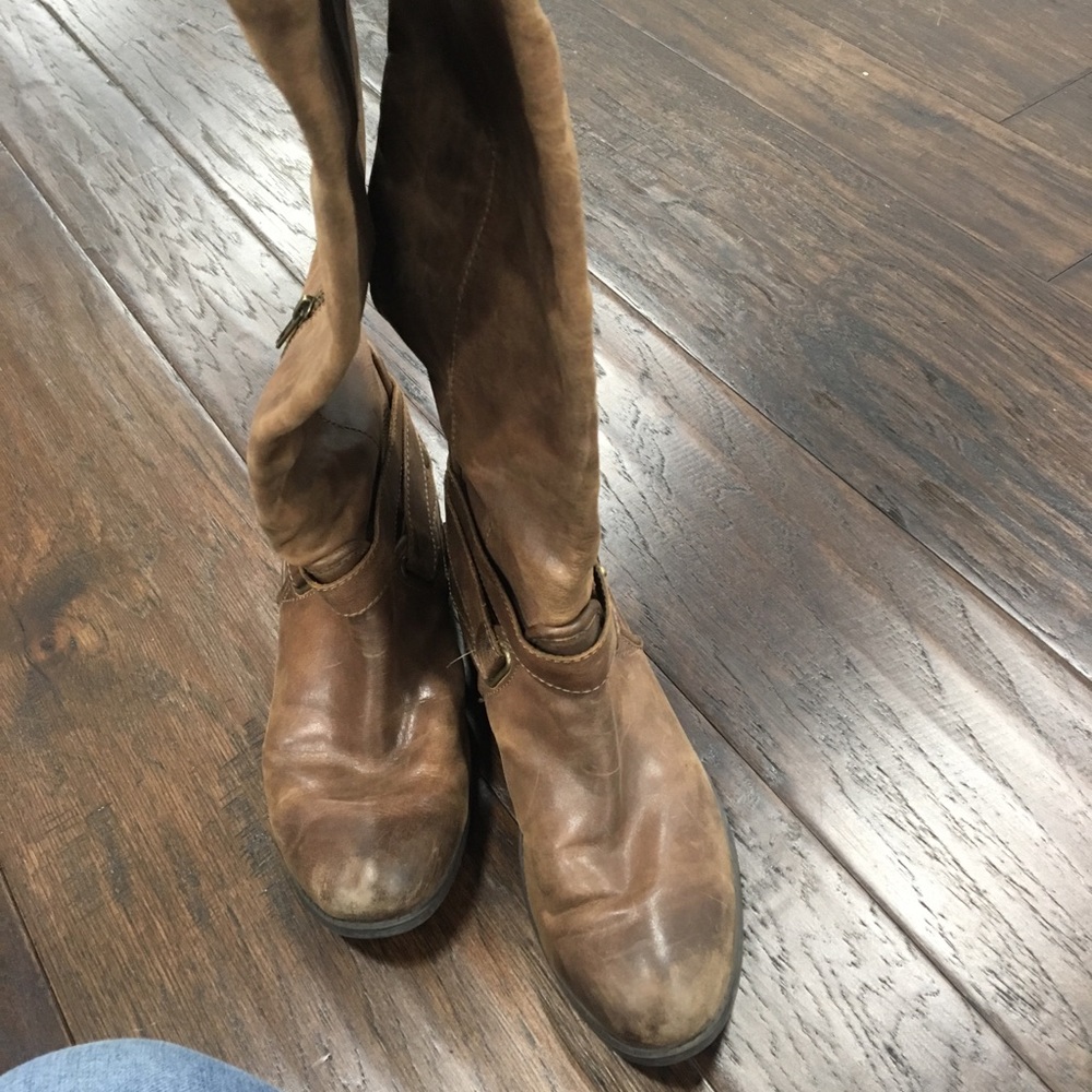 Brown knee high boots